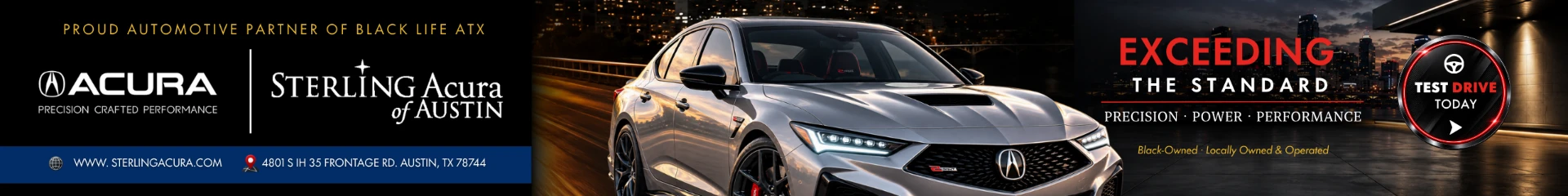 Sterling Acura of Austin - Proud Automotive Partner of Black Life ATX