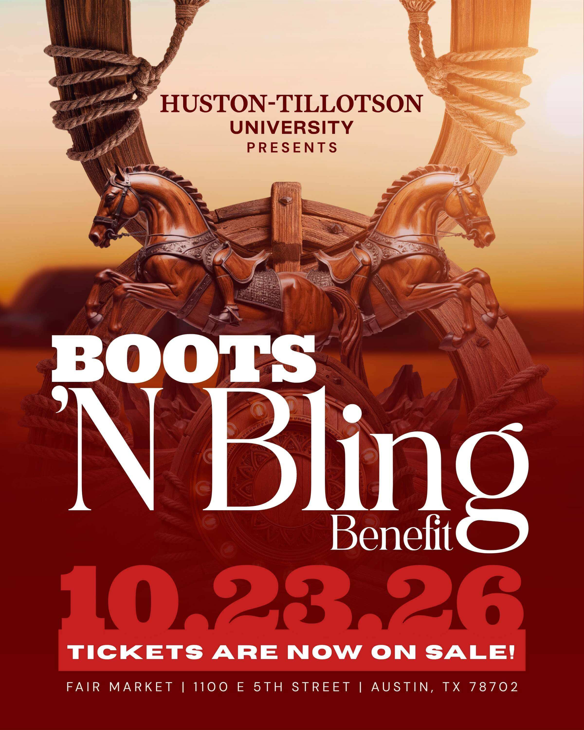 Huston-Tillotson University presents Boots 'N Bling Benefit, October 23, 2026 at Fair Market